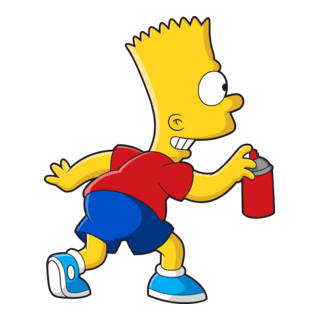 Bart Simpson in a graffiti street pose