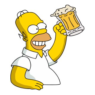 Homer Simpson enjoying a craft beer