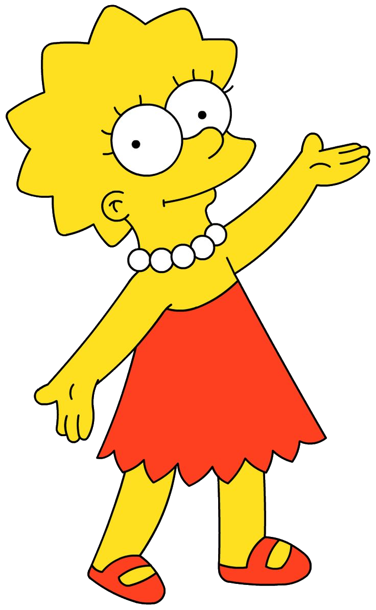 Lisa Simpson pointing at the directions